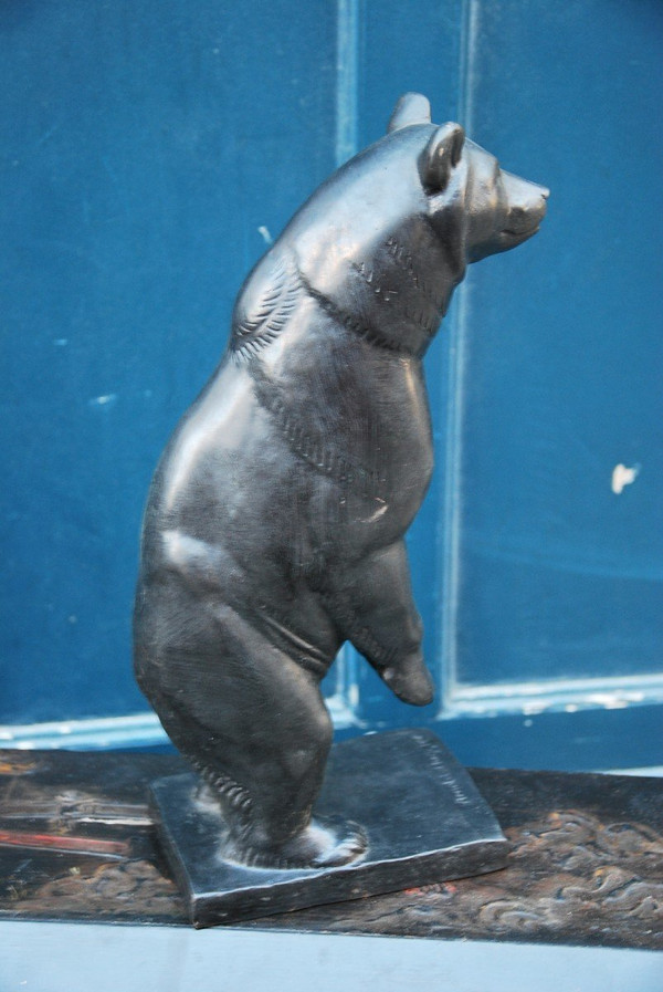 Bronze Sculpture, Bear D After Arnold Huggler