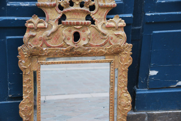 Regence XVIII period pediment mirror