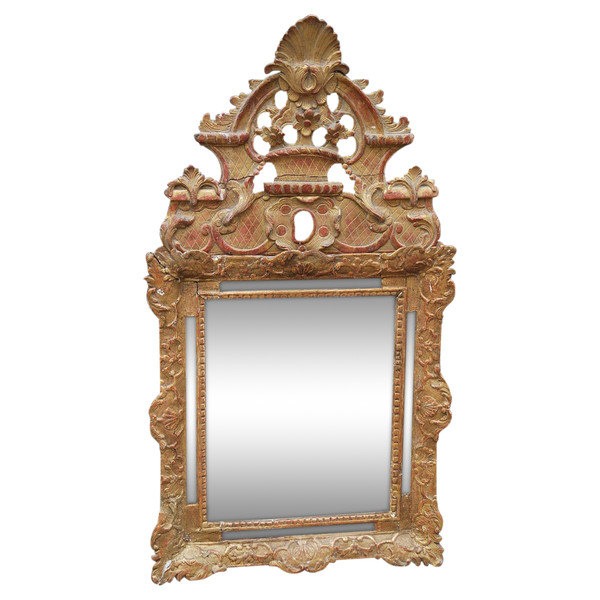 Regence XVIII period pediment mirror