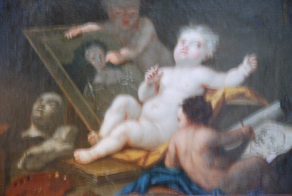 Allegory Of Painting Follower De Noel Hallé , 18th century