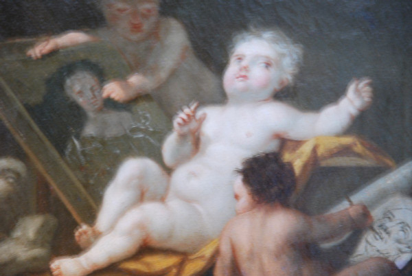 Allegory Of Painting Follower De Noel Hallé , 18th century