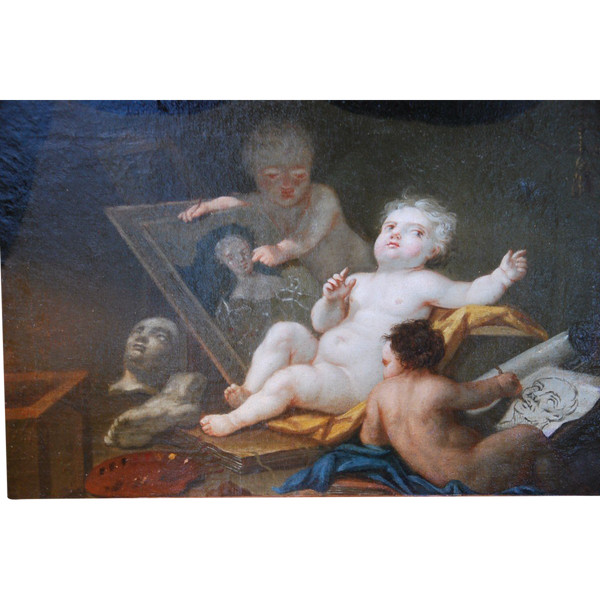 Allegory Of Painting Follower De Noel Hallé , 18th century