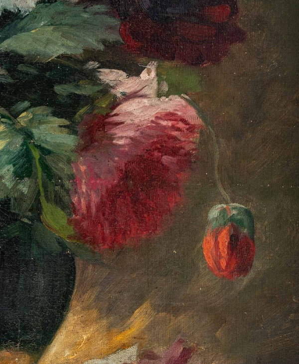 French work Floral composition Late 19th century