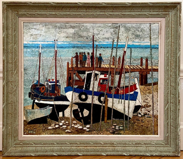 François Szulman (b. 1931), painting Vue d'Un Port De Pêche dated 1977.