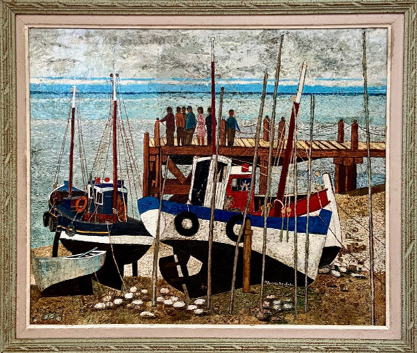 François Szulman (b. 1931), painting Vue d'Un Port De Pêche dated 1977.