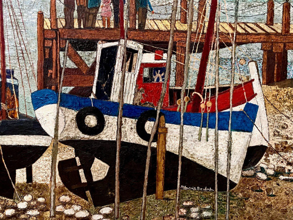 François Szulman (b. 1931), painting Vue d'Un Port De Pêche dated 1977.