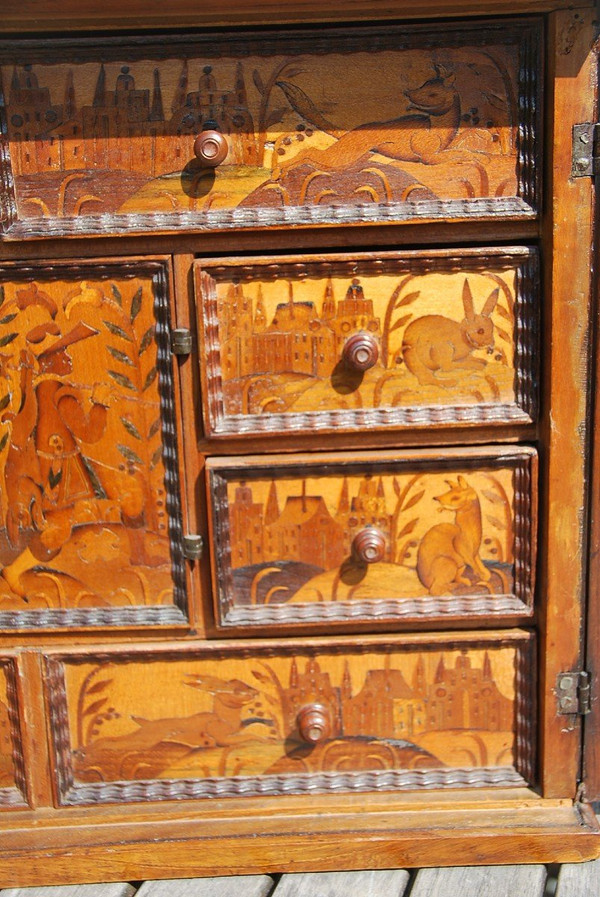 Rare 17th century Augsburg Marquetry Cabinet