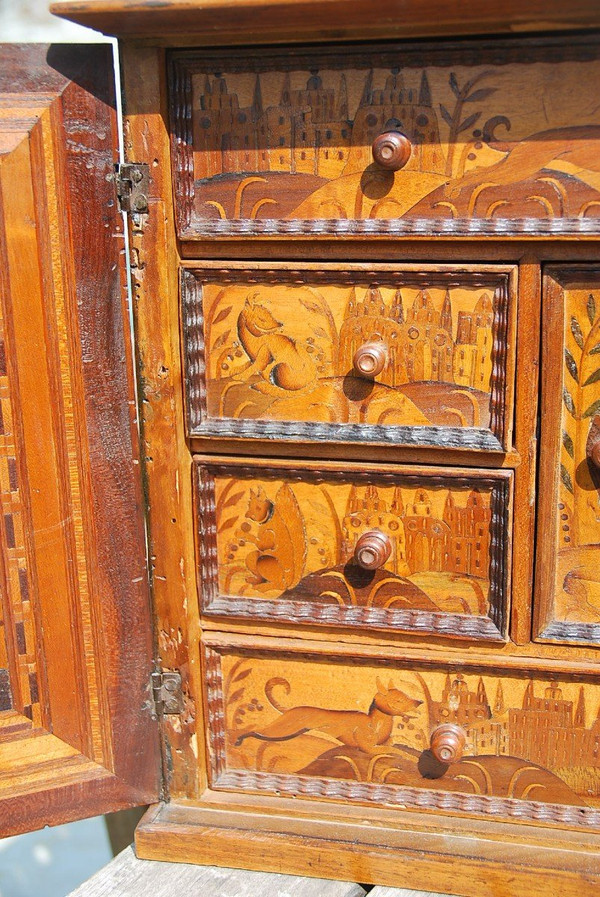 Rare 17th century Augsburg Marquetry Cabinet