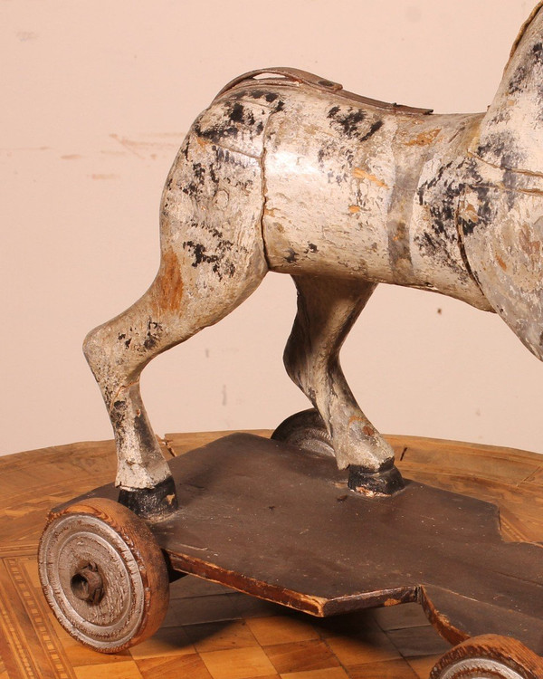 19th Century Polychrome Wooden Horse