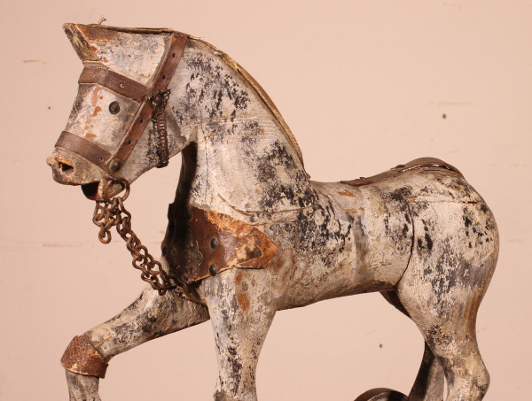 19th Century Polychrome Wooden Horse