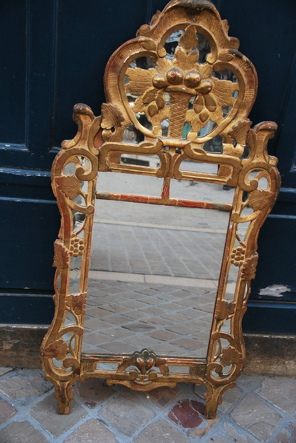 Miroir De Beaucaire En Bois Doré Provence XVIII