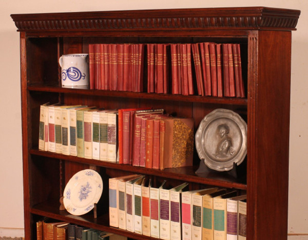 19th Century Mahogany Open Bookcase-England