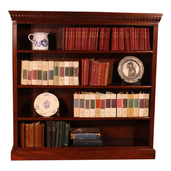 19th Century Mahogany Open Bookcase-England