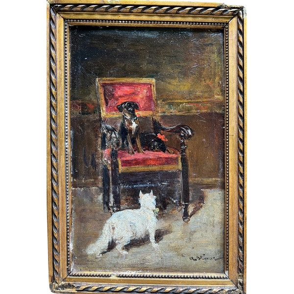 Auguste Vimar (1851-1916) – Zwischen Katze und Hunden, um 1890