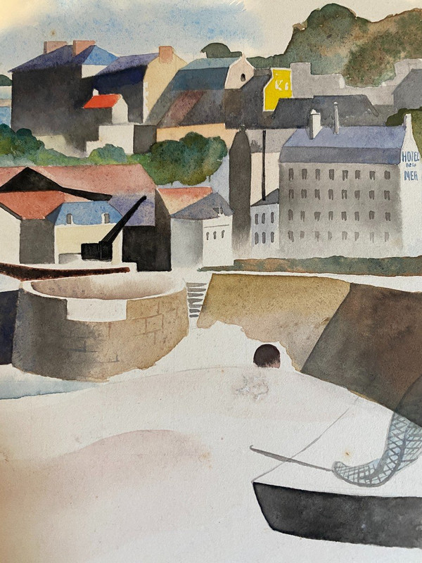 Roger Camille Vergnot (1894-1984) - Honfleur - Cubist Landscape, 1927