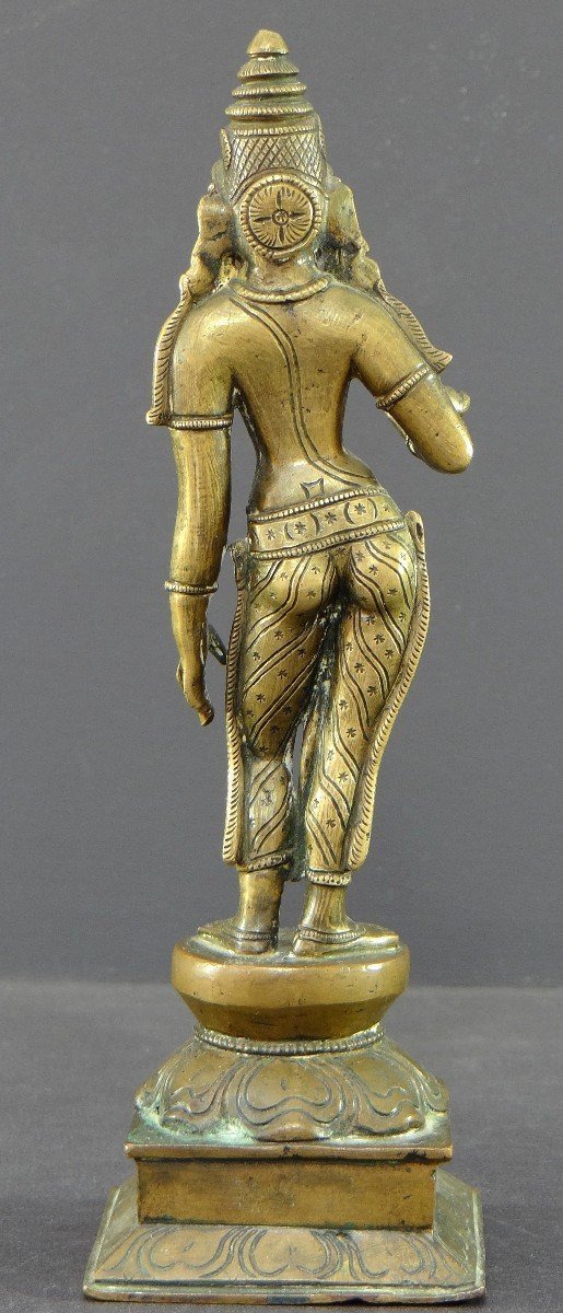 India, Late 19th - Early 20th Century, Bronze Parvati Statue.