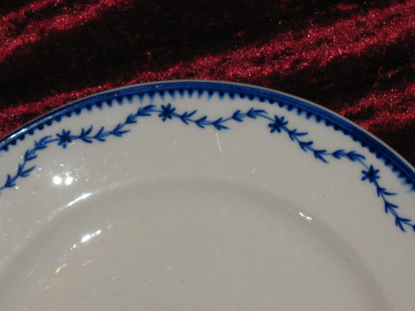 Tender Porcelain Plate from Arras or Tournai 18th century La Brindille design