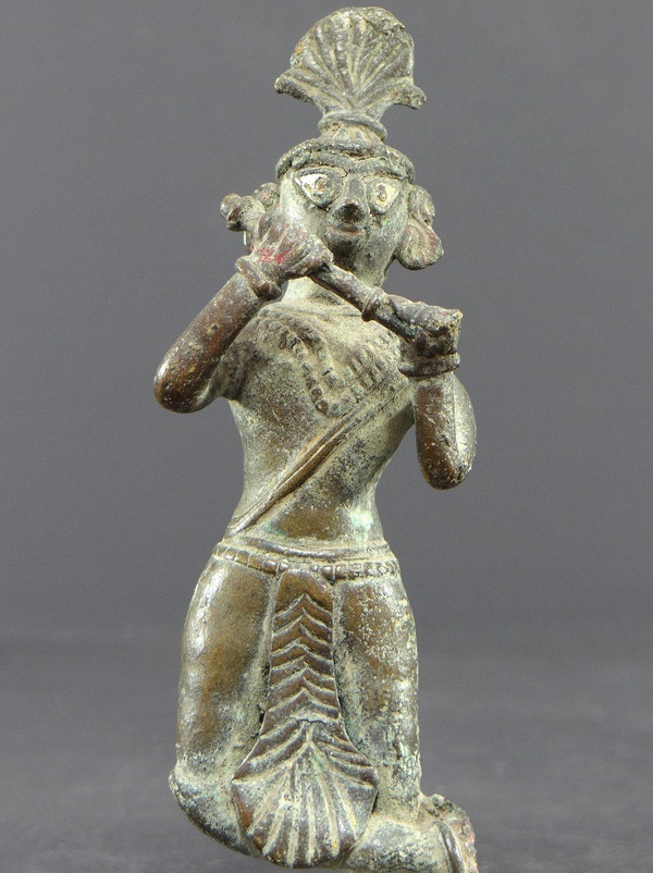 India, Early 19th Century or Earlier, Bronze Krishna Statue.