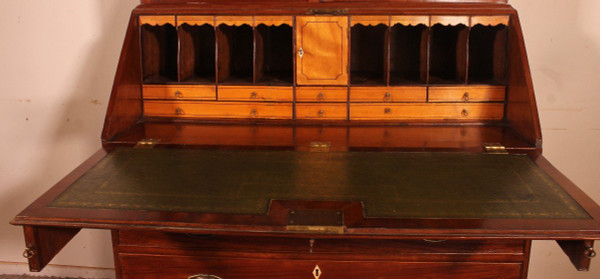 Early 19th Century Mahogany-England Glazed Secretary Cabinet