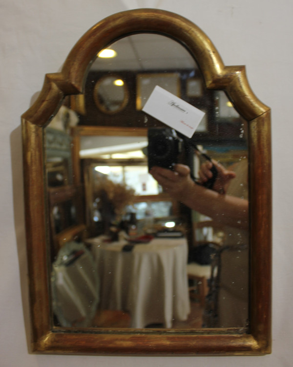 Small Antique Gilded Mirror, Mercury Glass 32 X 45 Cm