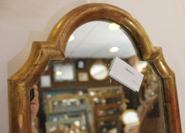 Small Antique Gilded Mirror, Mercury Glass 32 X 45 Cm