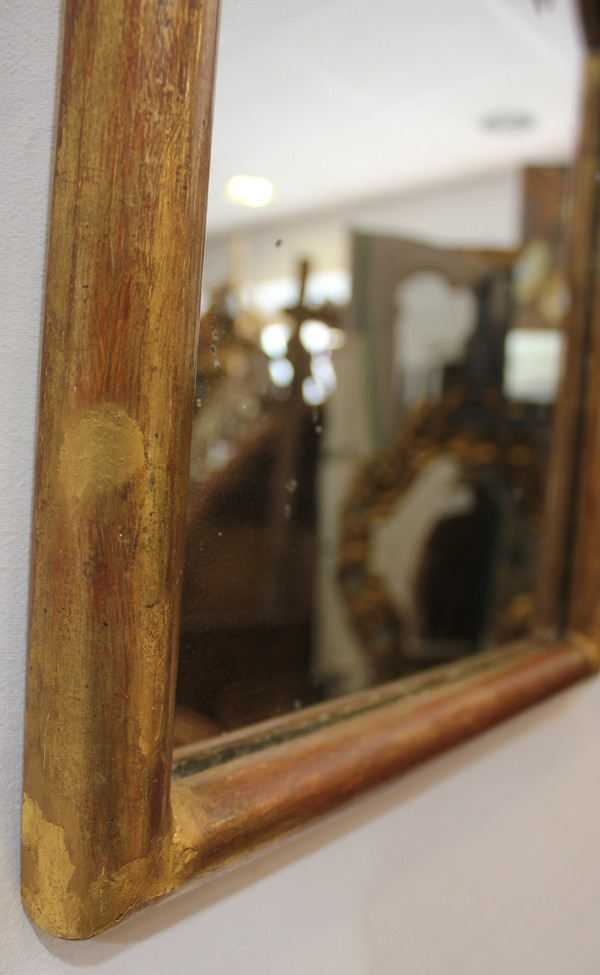 Small Antique Gilded Mirror, Mercury Glass 32 X 45 Cm