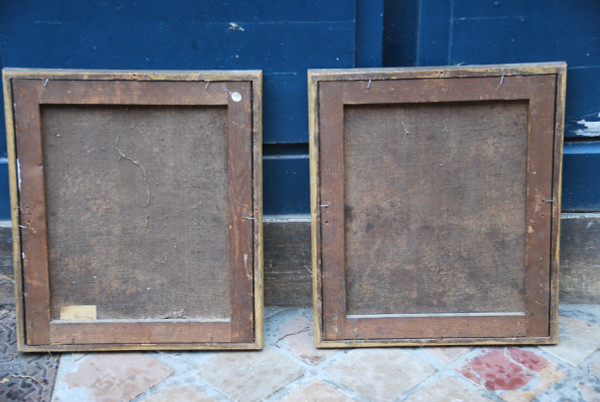 Pair Of Shepherd Canvases, Italy Circa 1750