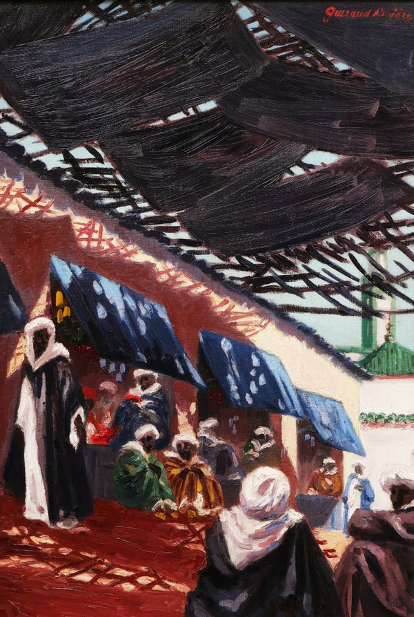 Maurice GUIRAUD-RIVIÈRE, Scena del souk di Fez, in Marocco