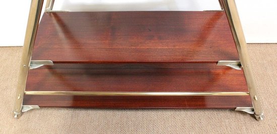 Rare Solid Mahogany and Chromed Metal Boat Shelf - 1920