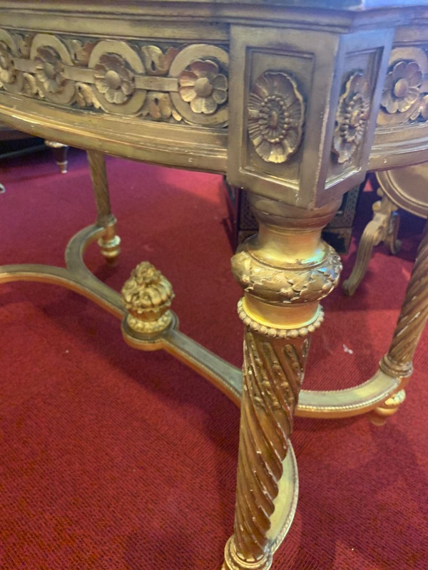 Center Table In Golden Wood Louis XVI Style End XIXth Century