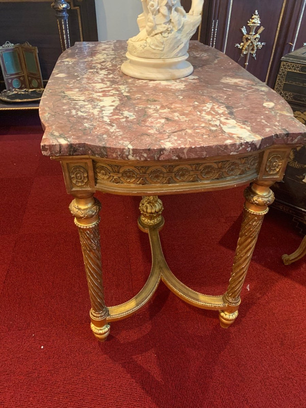 Center Table In Golden Wood Louis XVI Style End XIXth Century