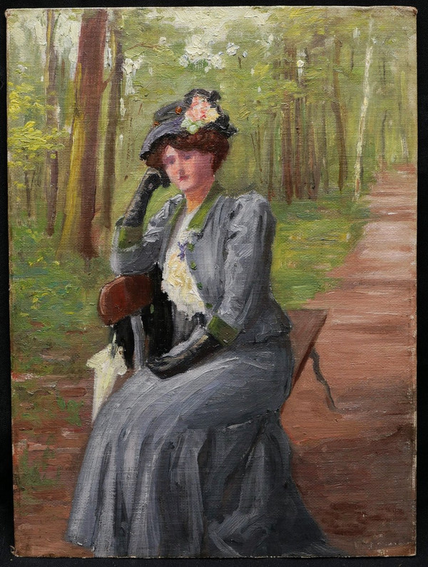 Luc LEGUEY, Woman seated on a bench