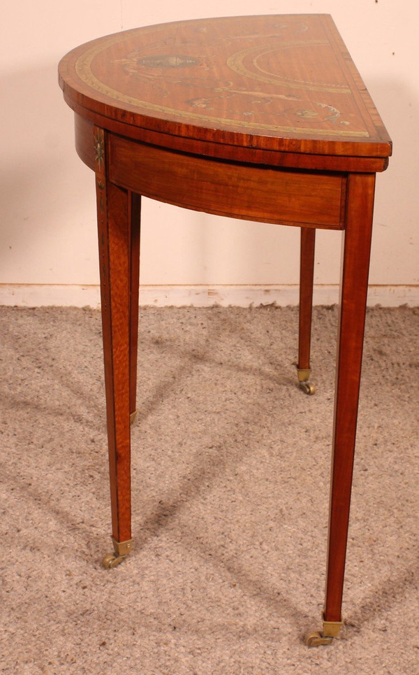 Console En Bois Satiné Et Polychrome - Irelande Circa 1790