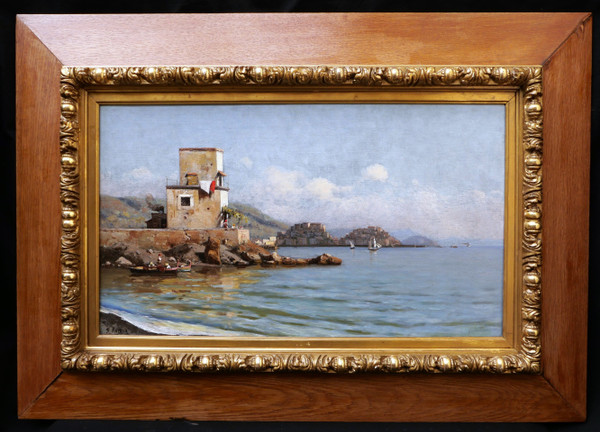 Attributed to Roberto MARESCA, Seaside Landscape in Italy