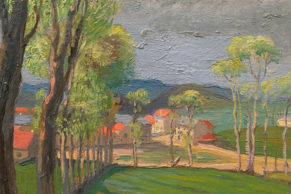 Gustave POETZSCH, Landscape near the painter's house at Yssingeaux