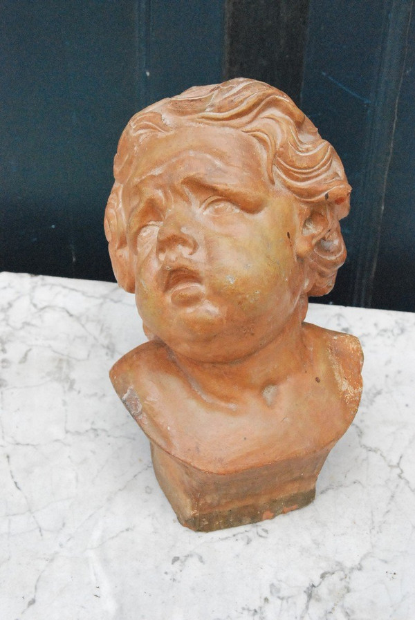 Child's Head In Terracotta Flanders Eighteenth Century