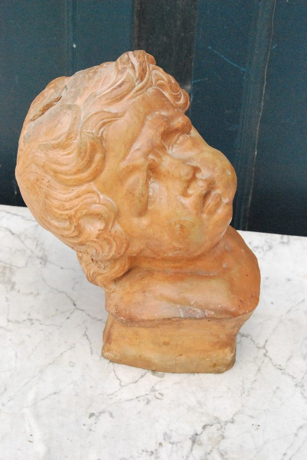 Child's Head In Terracotta Flanders Eighteenth Century