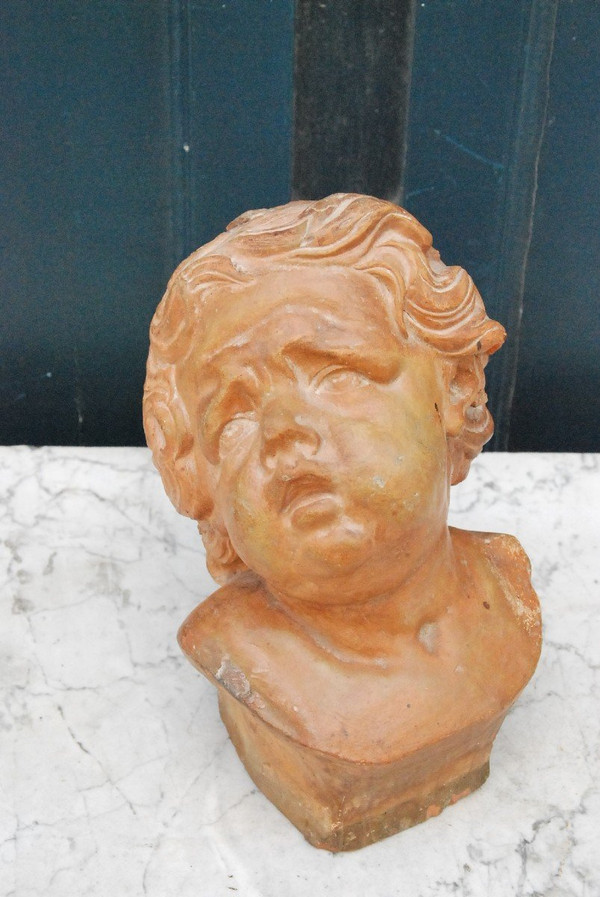 Child's Head In Terracotta Flanders Eighteenth Century