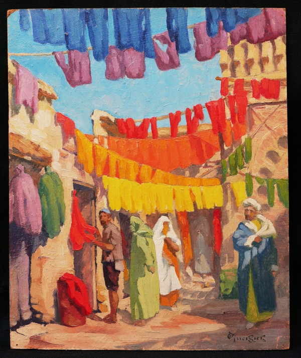 Victor GUERRIER, Der Färbersouk in Marrakesch