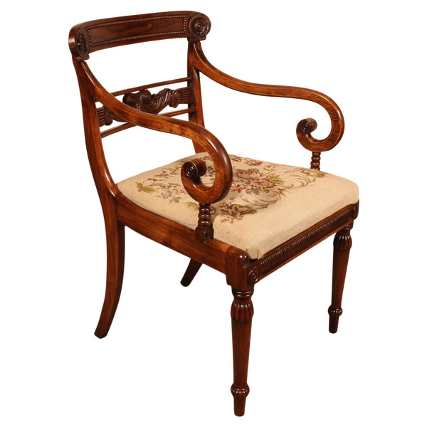 Office Armchair In Rosewood Regency Period Circa 1810