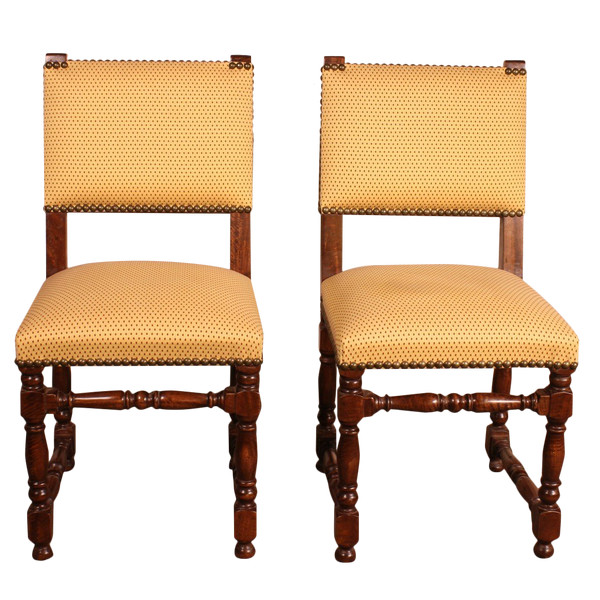 2 Louis XIII Style Walnut Chairs