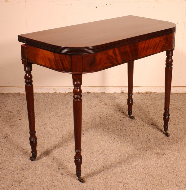 19th Century Console Or Game Table In Mahogany