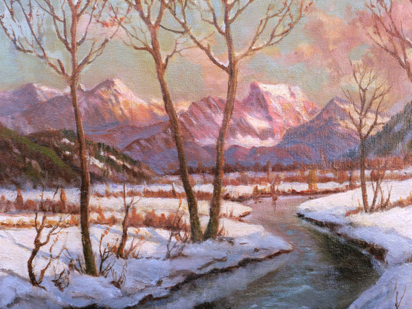 Serge SEDRAC, Paysage d'hiver à Engadine, Suisse