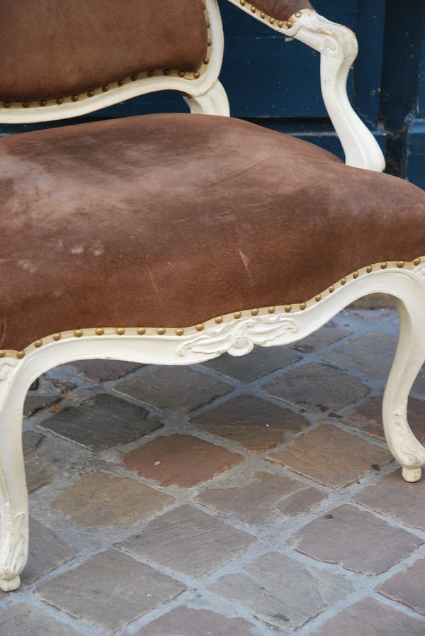 Paire De Beaux Fauteuils Estampillés De Drouilly, époque Louis XV, XVIIIe siècle