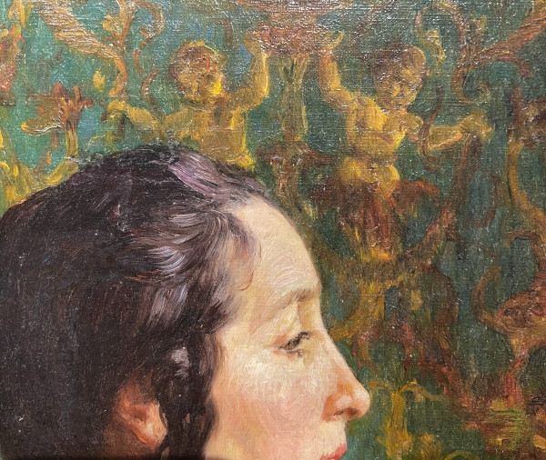 Eugène Deully (1860-1933) - Femme De Profil Au Calice, Circa 1890