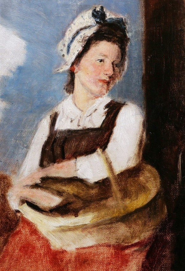 FRENCH school of the 19th century, Woman with a basket