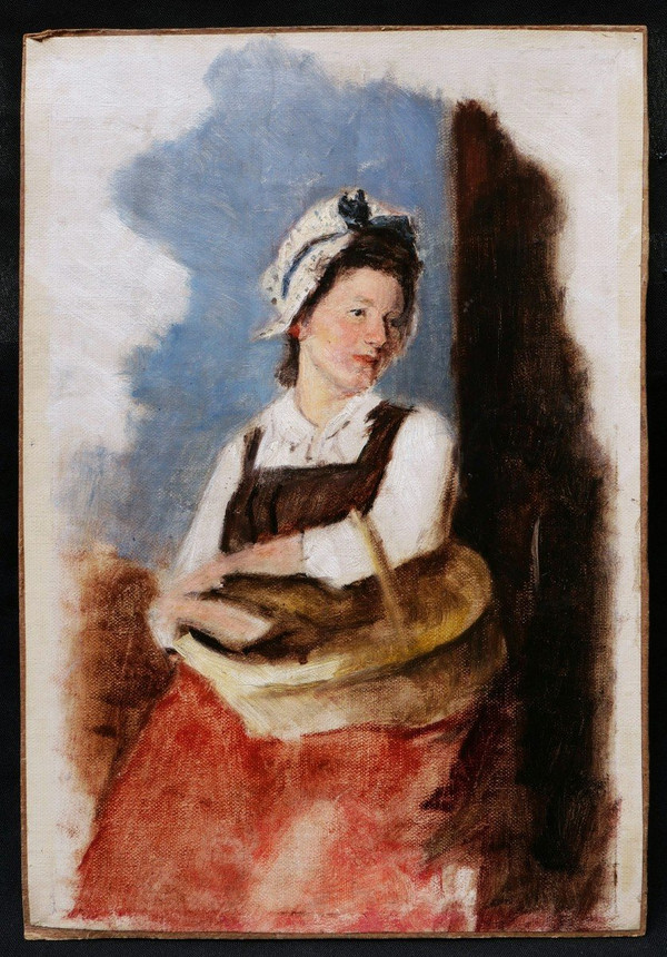 FRENCH school of the 19th century, Woman with a basket