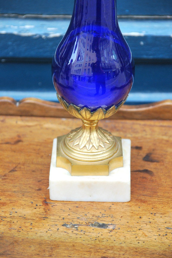 Royal Blue Glass Vase From Le Creusot, Louis XVI Period