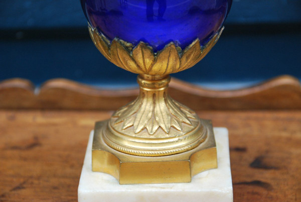 Royal Blue Glass Vase From Le Creusot, Louis XVI Period