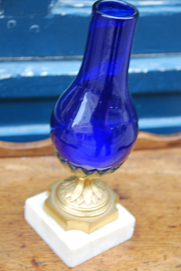 Royal Blue Glass Vase From Le Creusot, Louis XVI Period